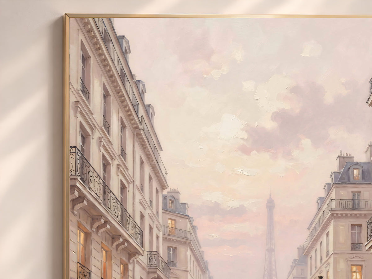 Rainy Paris Street Painting Print, Pastel Parisian Wall Art, Vintage French City Art, Printable Digital Download