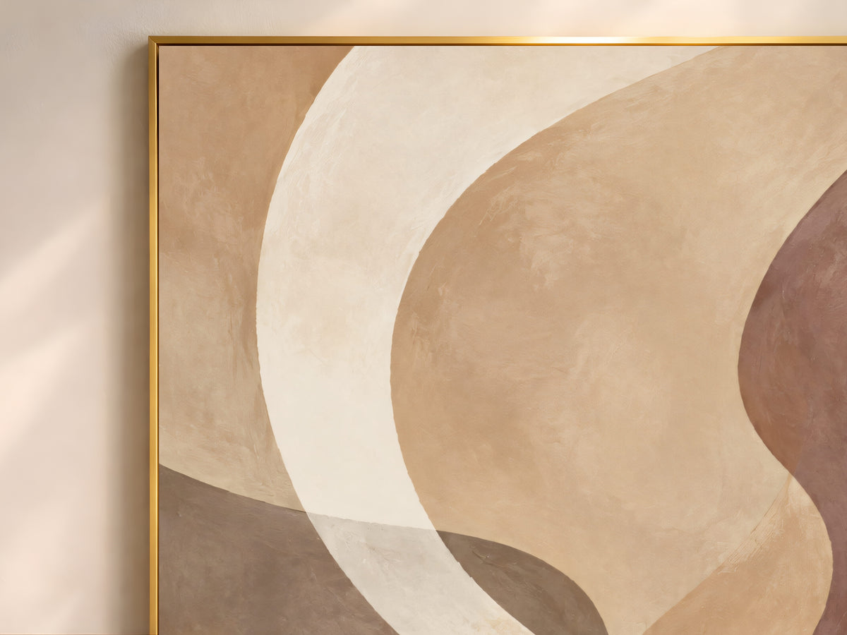 Earth Tone Abstract Wall Art, Wavy Line Print - Digital Download