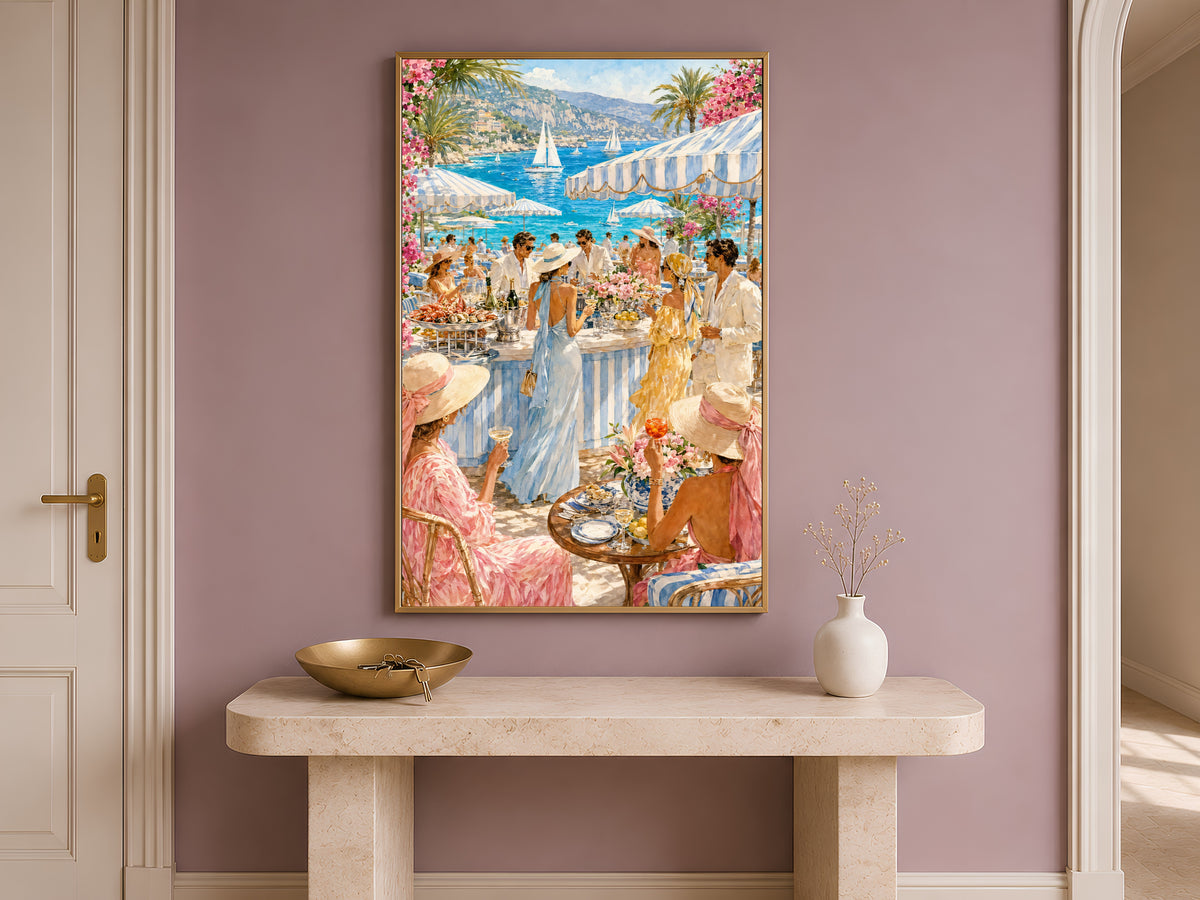 French Riviera Wall Art, Coastal Aperitivo Print - Digital Download