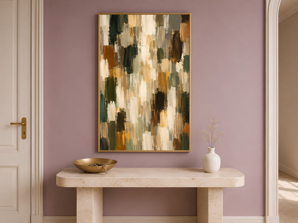 Earth Tone Abstract Wall Art, Terracotta Green Textured Painting - Digital Download