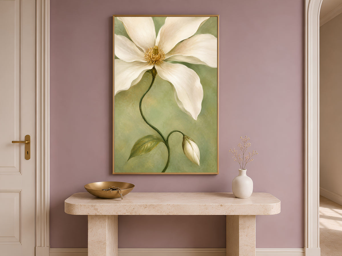 Magnolia Wall Art, Sage Green Botanical Print - Digital Download