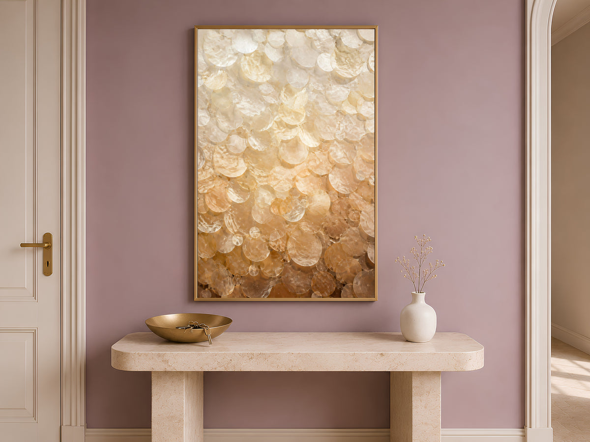 Amber Capiz Shell Wall Art, Earth Tone Ombre Print - Digital Download