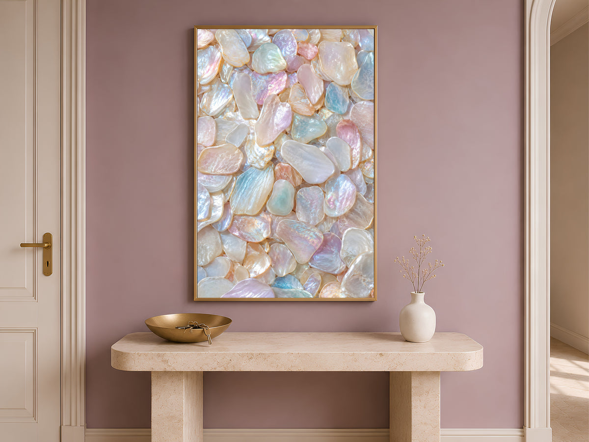 Iridescent Capiz Shell Wall Art, Opal Pearlcore Print - Digital Download