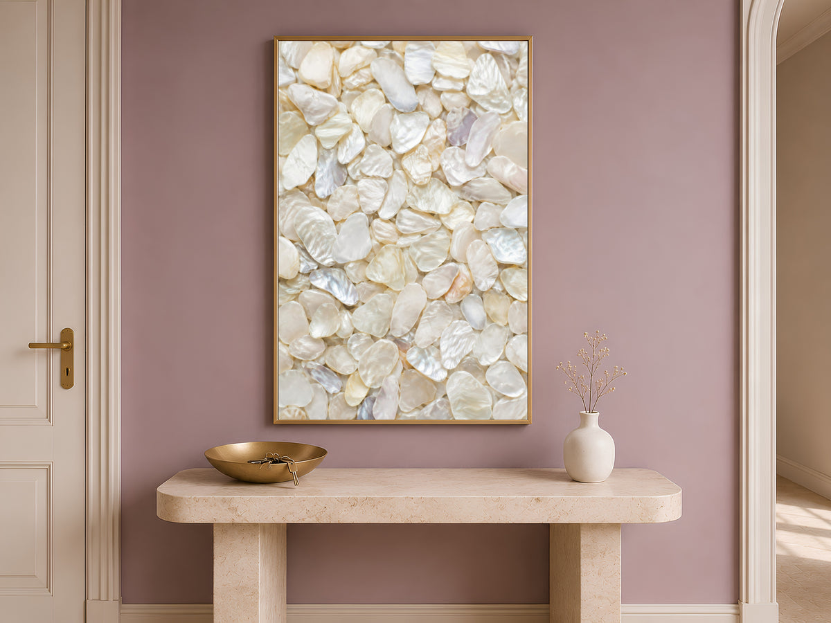 White Capiz Shell Wall Art, Mother of Pearl Print - Digital Download