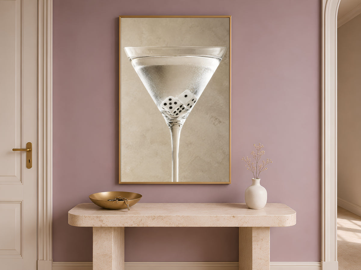 Martini Wall Art, Neutral Cocktail Print, Bar Cart Decor - Digital Download