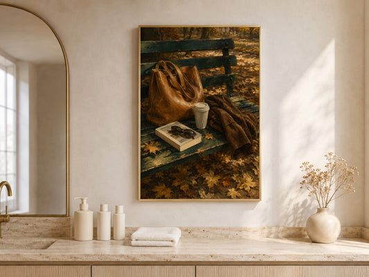 Autumn Still Life Wall Art, Light Academia Print, Cozy Fall Painting - Digital Download