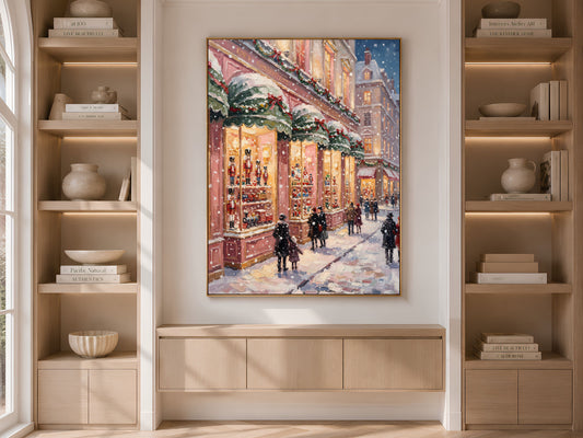 Vintage Christmas Toy Shop Print, Victorian Storefront Wall Art - Digital Download