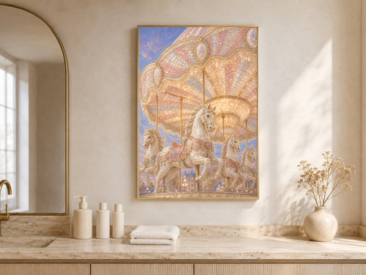 Carousel Horse Wall Art, Opera Aesthetic Print - Digital Download