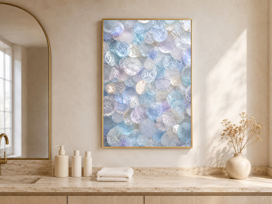 Periwinkle Capiz Shell Wall Art, Icy Blue Lilac Print - Digital Download