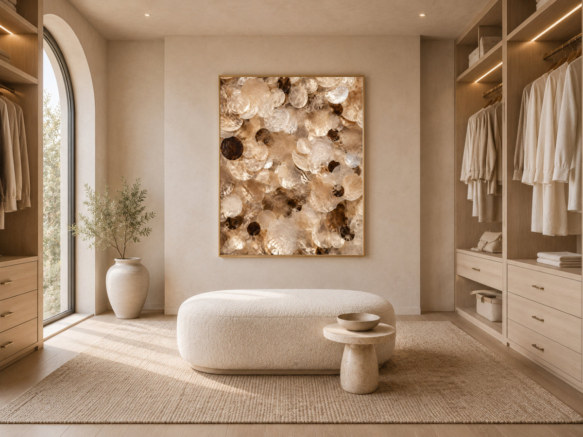 Tortoiseshell Wall Art, Capiz Shell Abstract Print - Digital Download