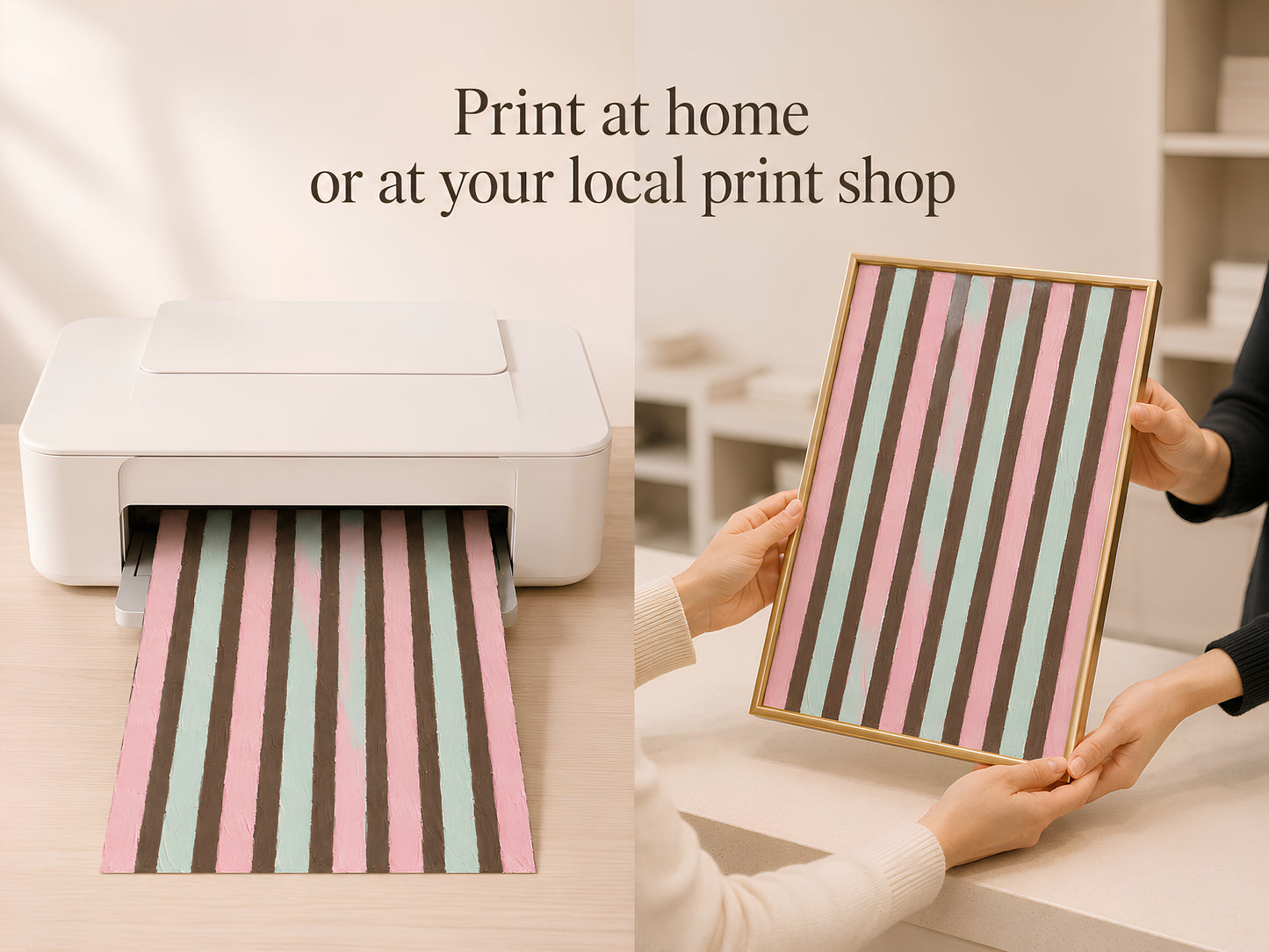 Preppy Stripe Wall Art - Digital Download