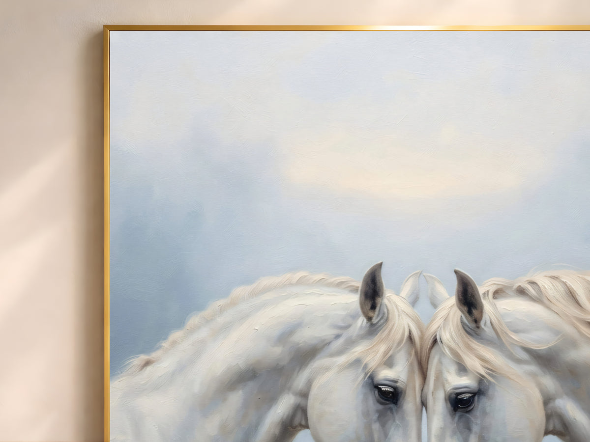 White Horse Wall Art, Romantic Equestrian Print - Digital Download