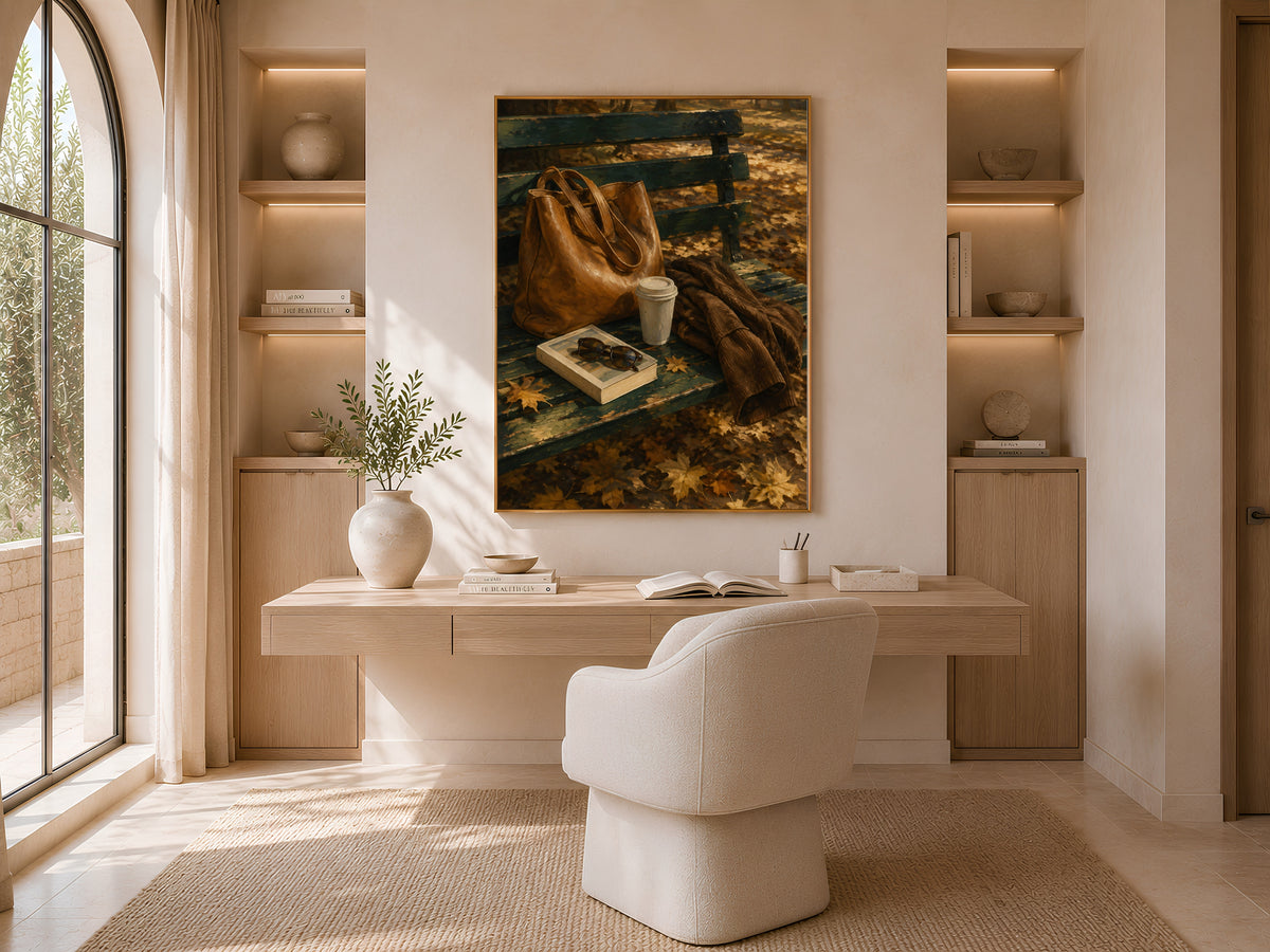Autumn Still Life Wall Art, Light Academia Print, Cozy Fall Painting - Digital Download