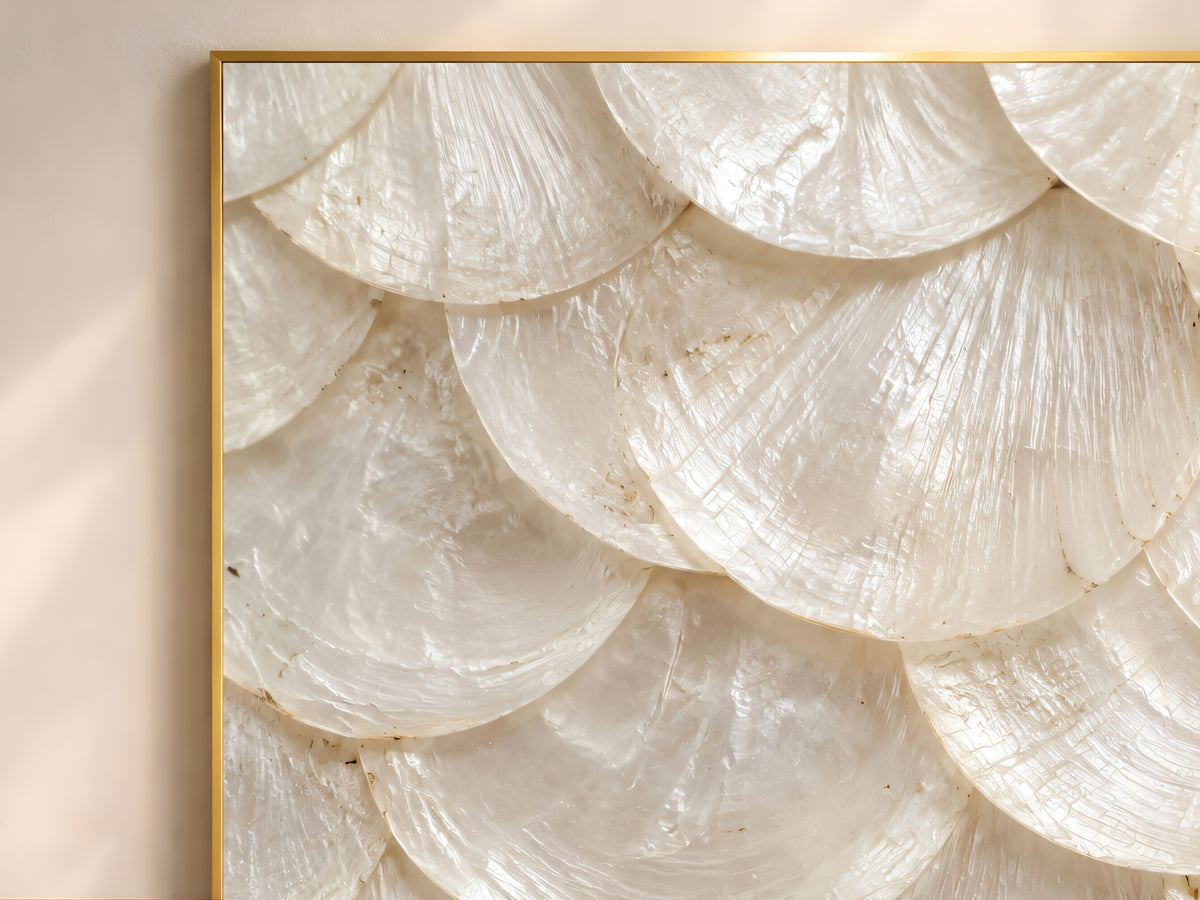 Capiz Shell Wall Art, Ivory Mother of Pearl Print - Digital Download