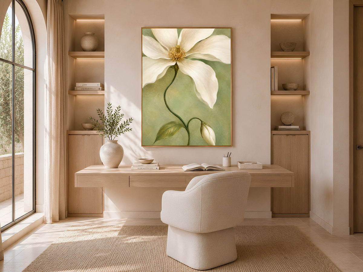 Magnolia Wall Art, Sage Green Botanical Print - Digital Download