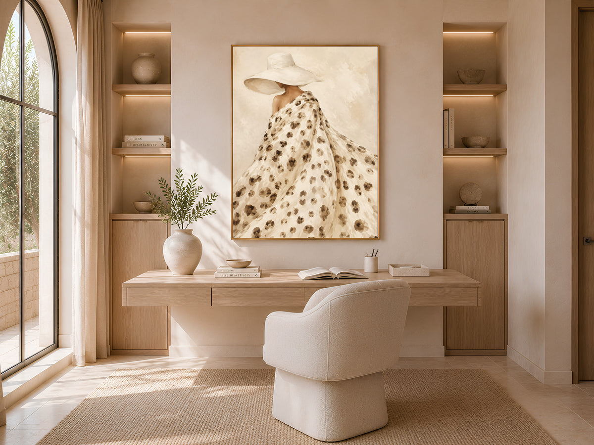Leopard Print Fashion Wall Art, Couture Gown Painting - Digital Download