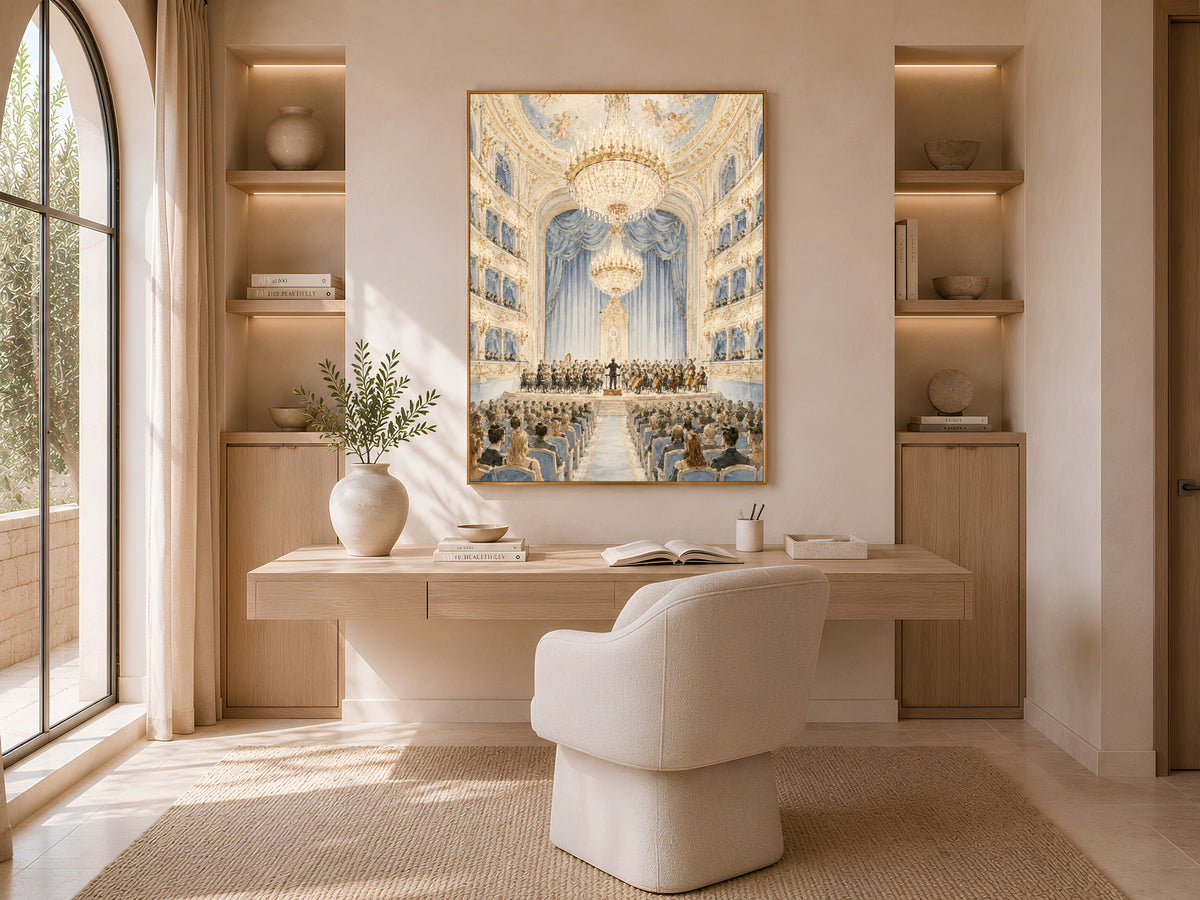 Opera House Wall Art, Concert Hall Illustration - Digital Download