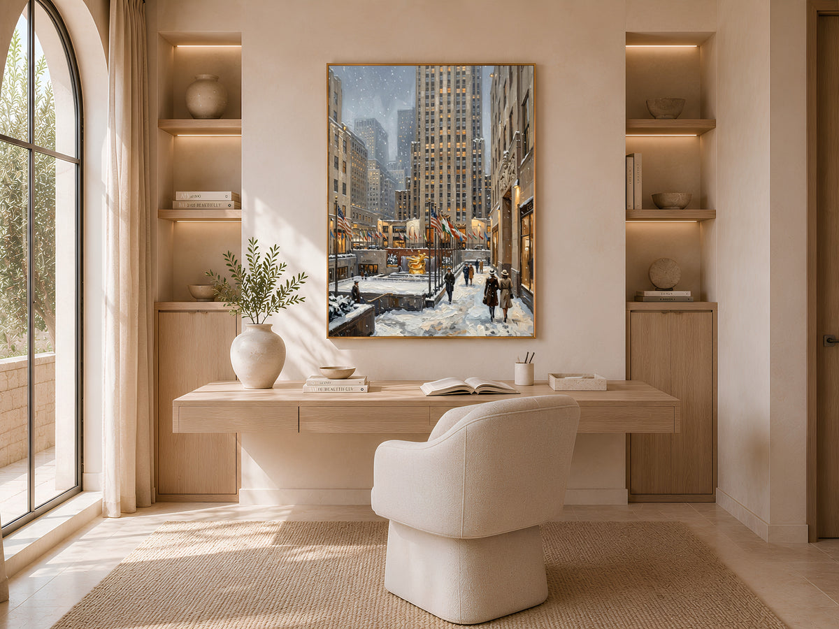 New York Winter Wall Art, Snowy NYC Print - Digital Download