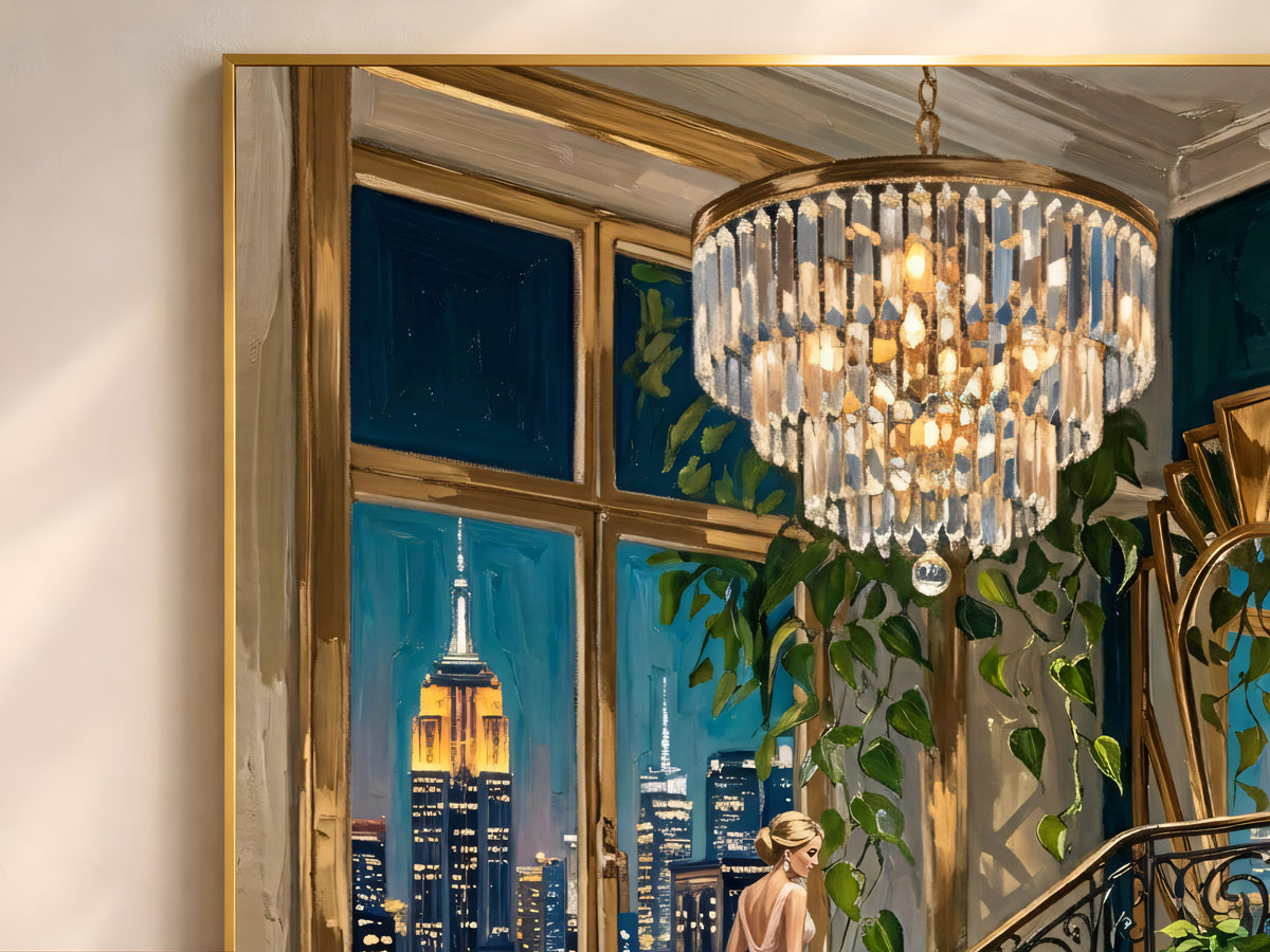 Art Deco NYC Penthouse Print, Gatsby Party Wall Art - Digital Download