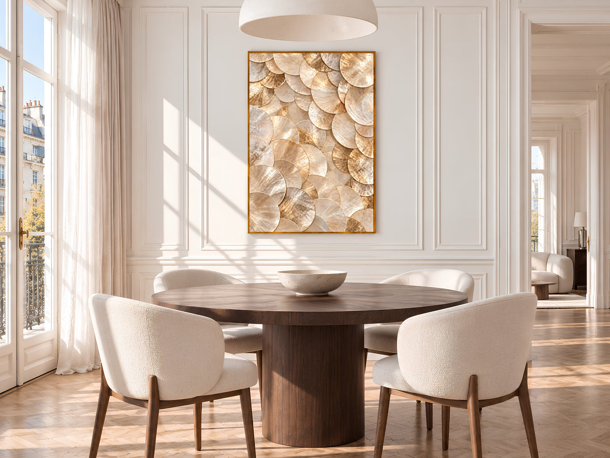 Gold Capiz Shell Print, Metallic Gold Shell Wall Art, Glam Abstract Texture Art, Printable Digital Download