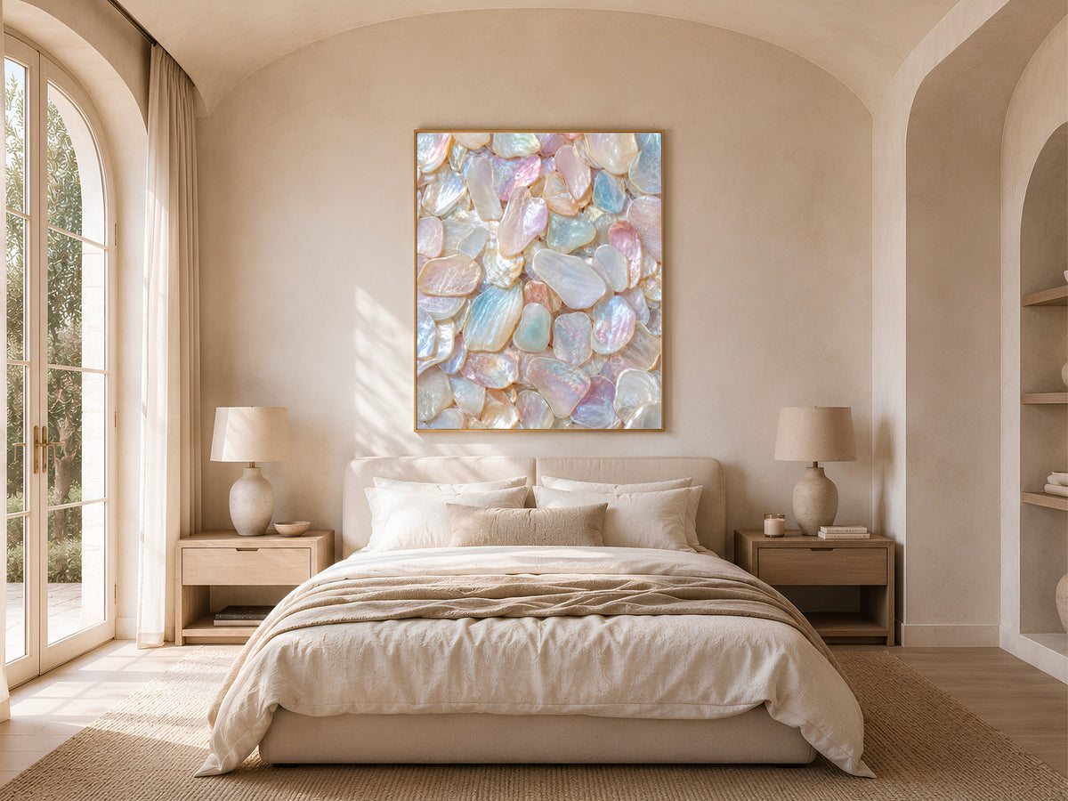 Iridescent Capiz Shell Wall Art, Opal Pearlcore Print - Digital Download