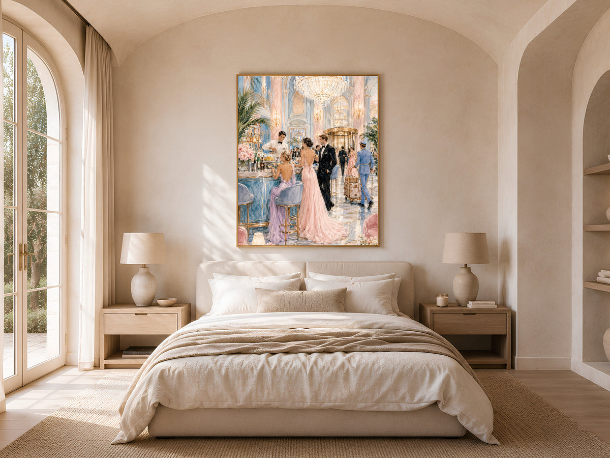 Grand Hotel Lobby Wall Art, Old Money Aesthetic Print - Digital Download