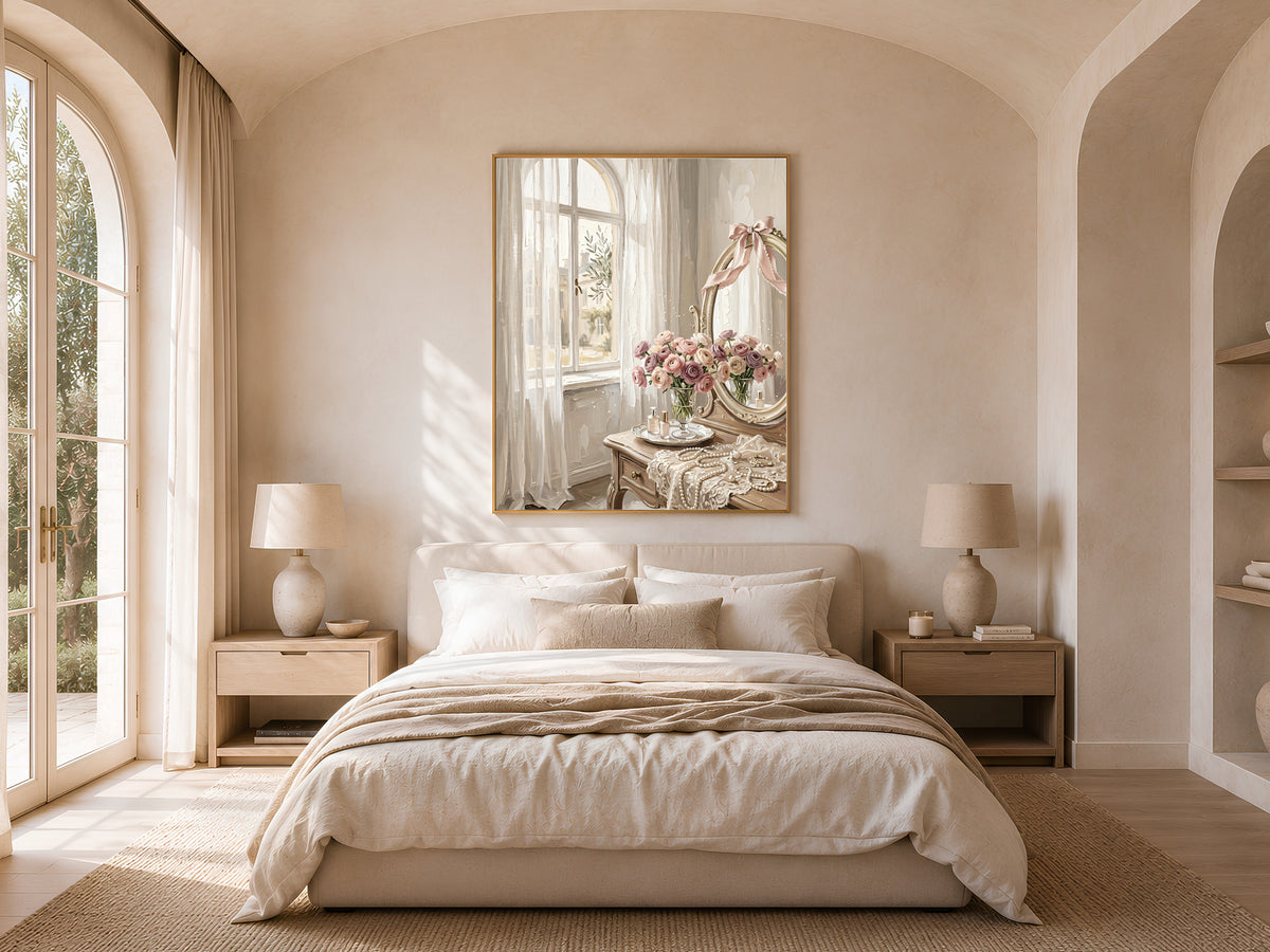 Coquette Vanity Print, Vintage Vanity Wall Art - Digital Download