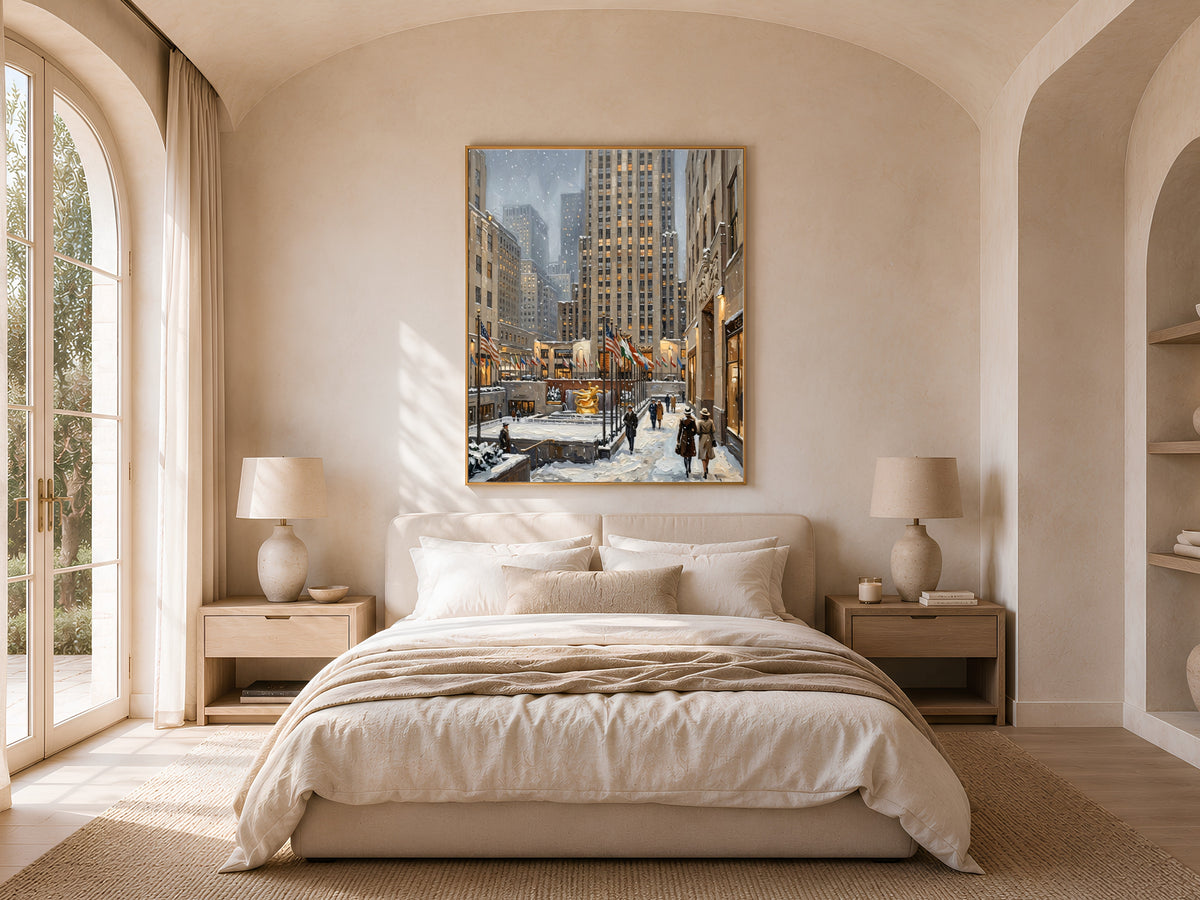 New York Winter Wall Art, Snowy NYC Print - Digital Download