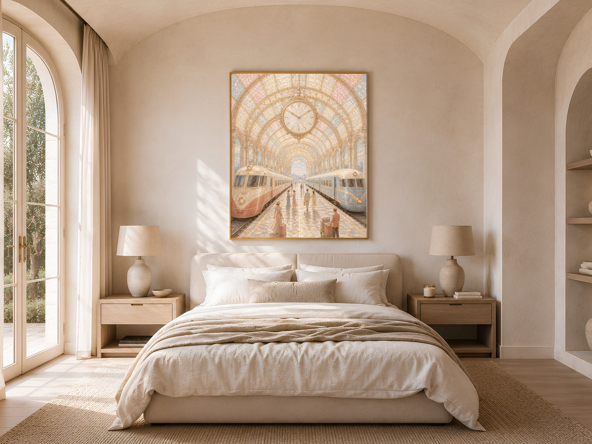 Vintage Train Station Wall Art, Opera Aesthetic Print - Digital Download