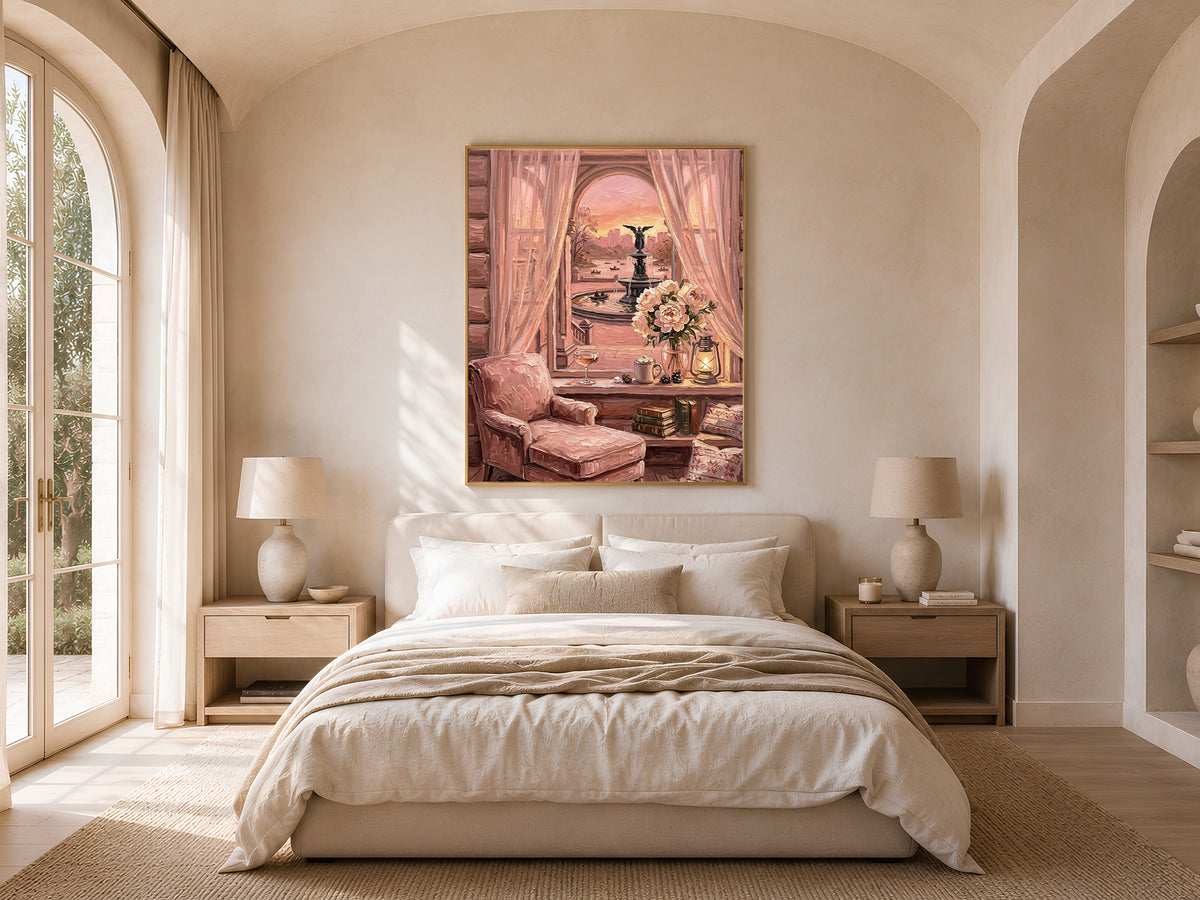 Bethesda Fountain Print, Central Park Sunset Wall Art - Digital Download