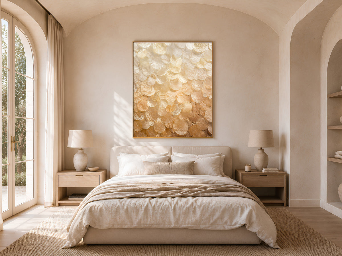 Amber Capiz Shell Wall Art, Earth Tone Ombre Print - Digital Download