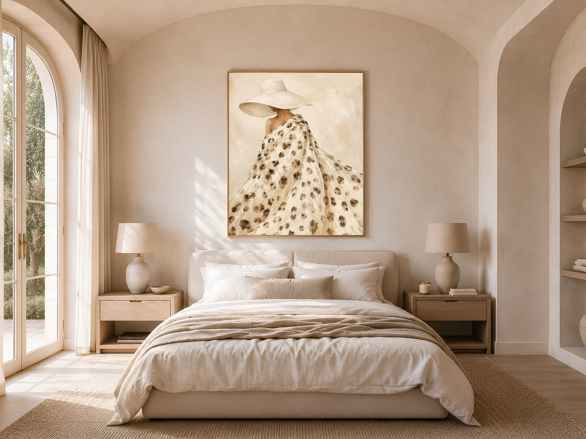 Leopard Print Fashion Wall Art, Couture Gown Painting - Digital Download
