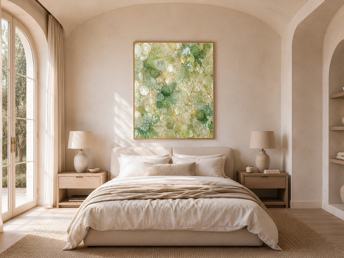 Sage Green Capiz Shell Wall Art, Jade Ombre Print - Digital Download
