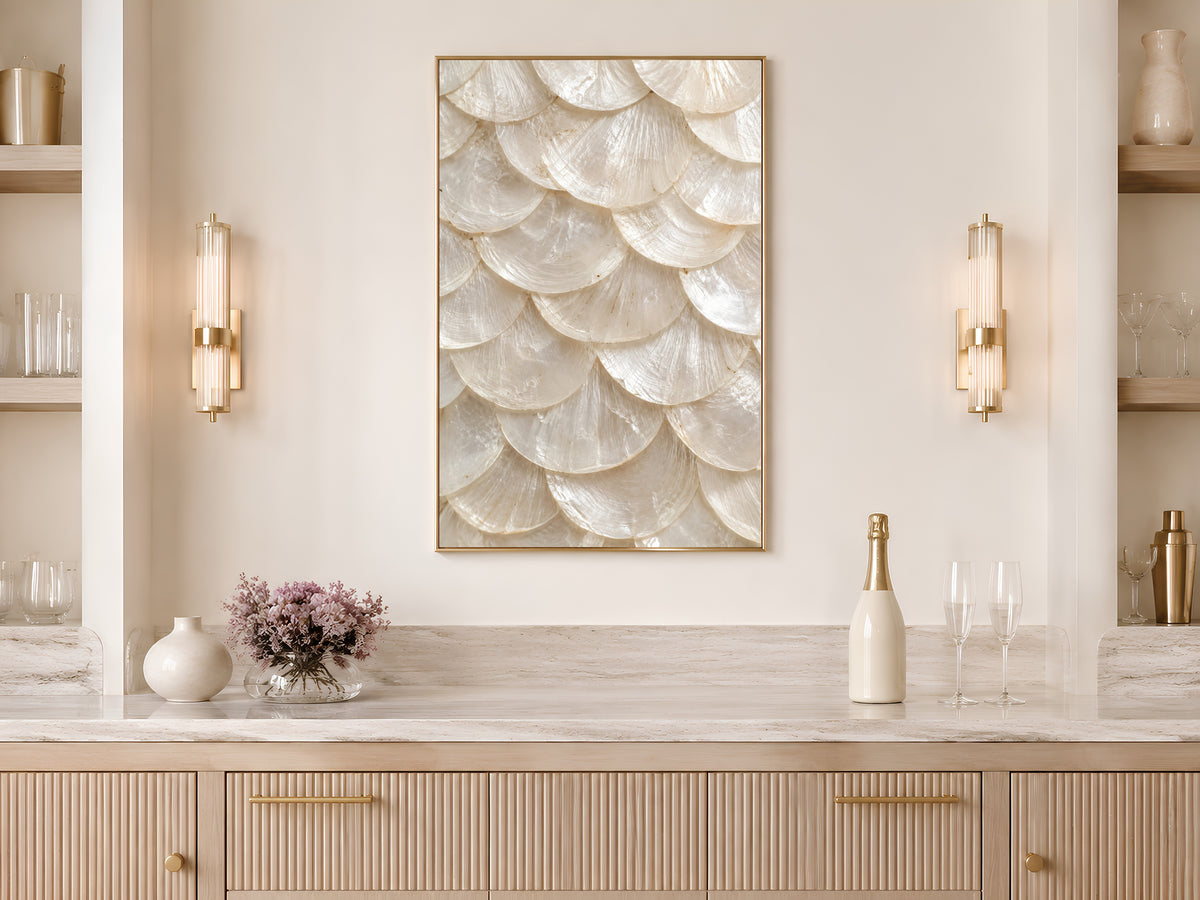 Capiz Shell Wall Art, Ivory Mother of Pearl Print - Digital Download