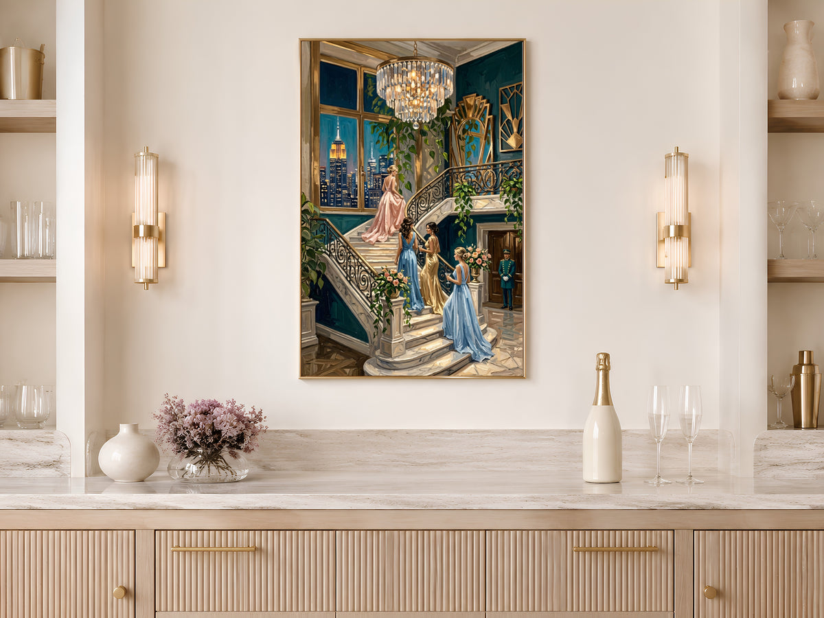 Art Deco NYC Penthouse Print, Gatsby Party Wall Art - Digital Download