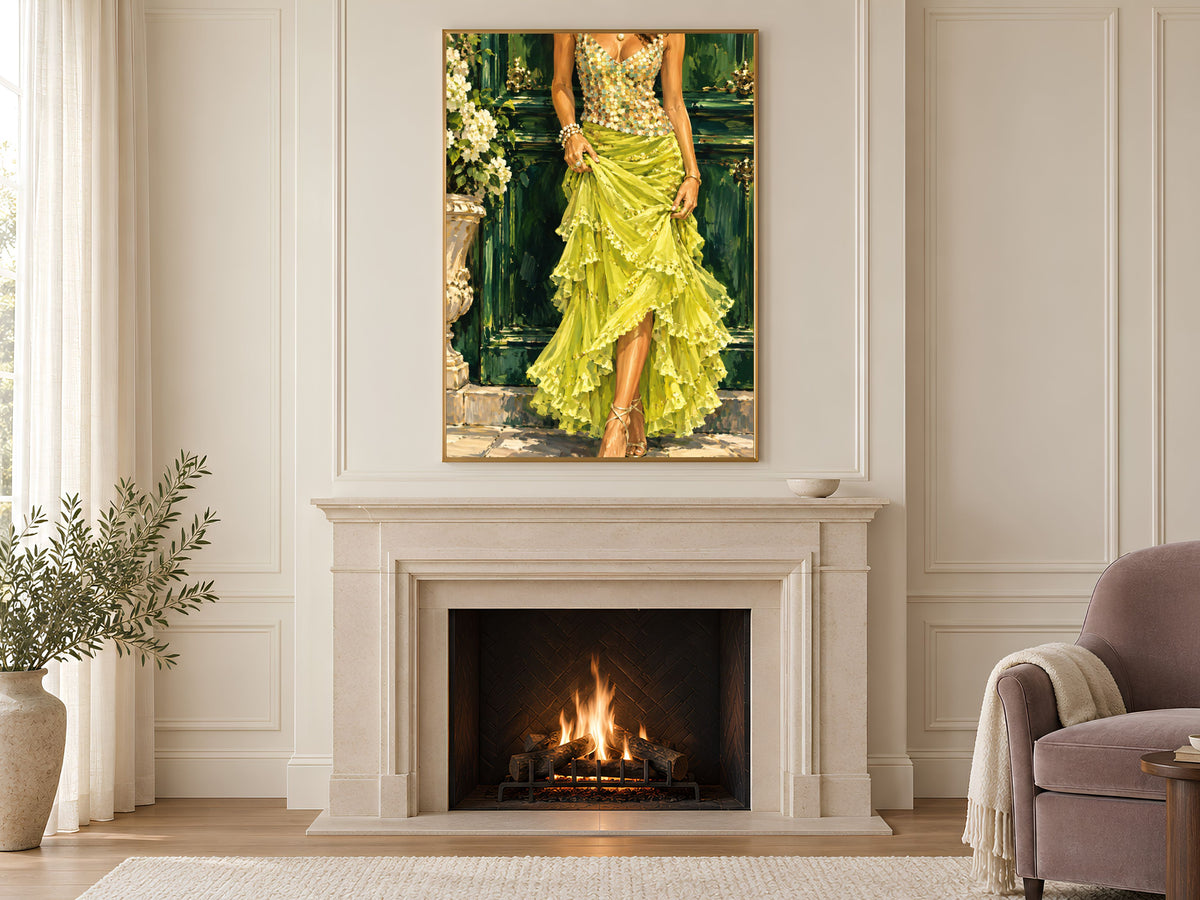 Fashion Editorial Wall Art, Impasto Oil Painting Print - Digital Download