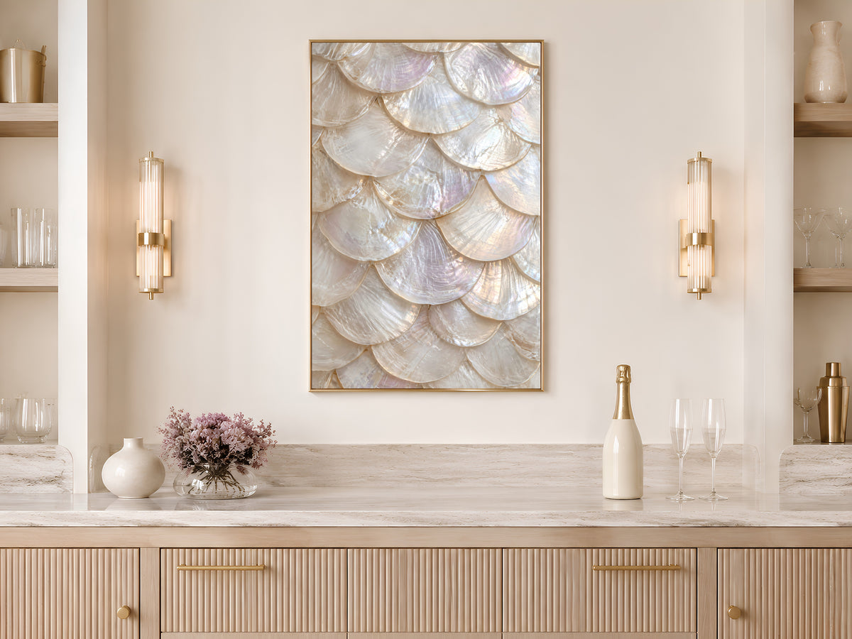 Mother of Pearl Wall Art, Iridescent Shell Print - Digital Download