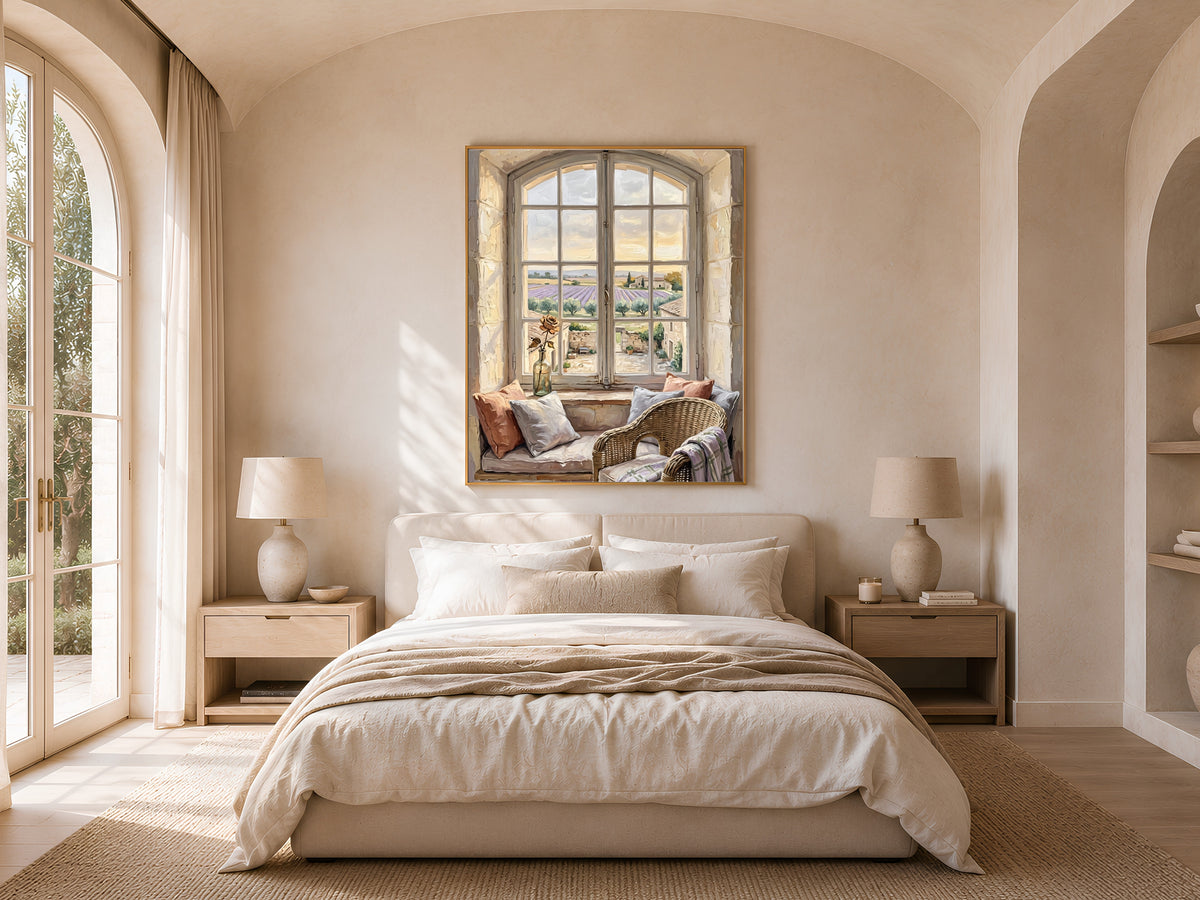 Chateaucore Window View Print, French Countryside Wall Art - Digital Download