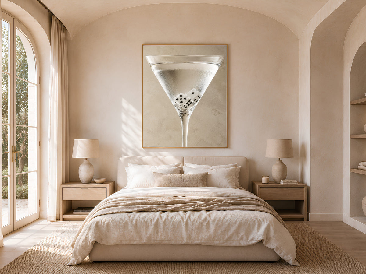 Martini Wall Art, Neutral Cocktail Print, Bar Cart Decor - Digital Download