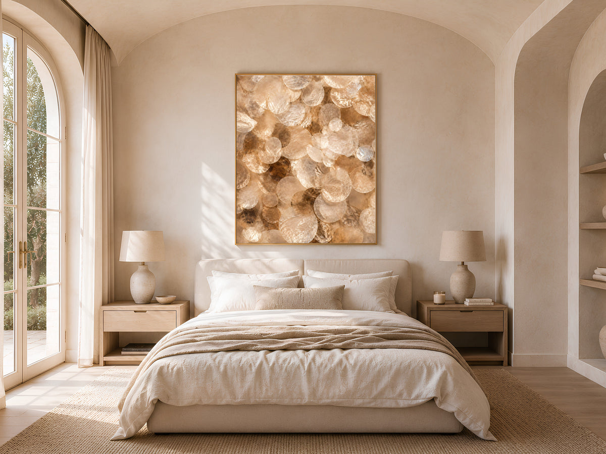 Caramel Capiz Shell Wall Art, Tortoiseshell Ombre Print - Digital Download