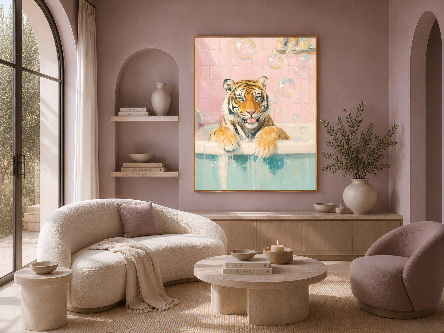 Tiger in Bathtub Wall Art - Digital Download