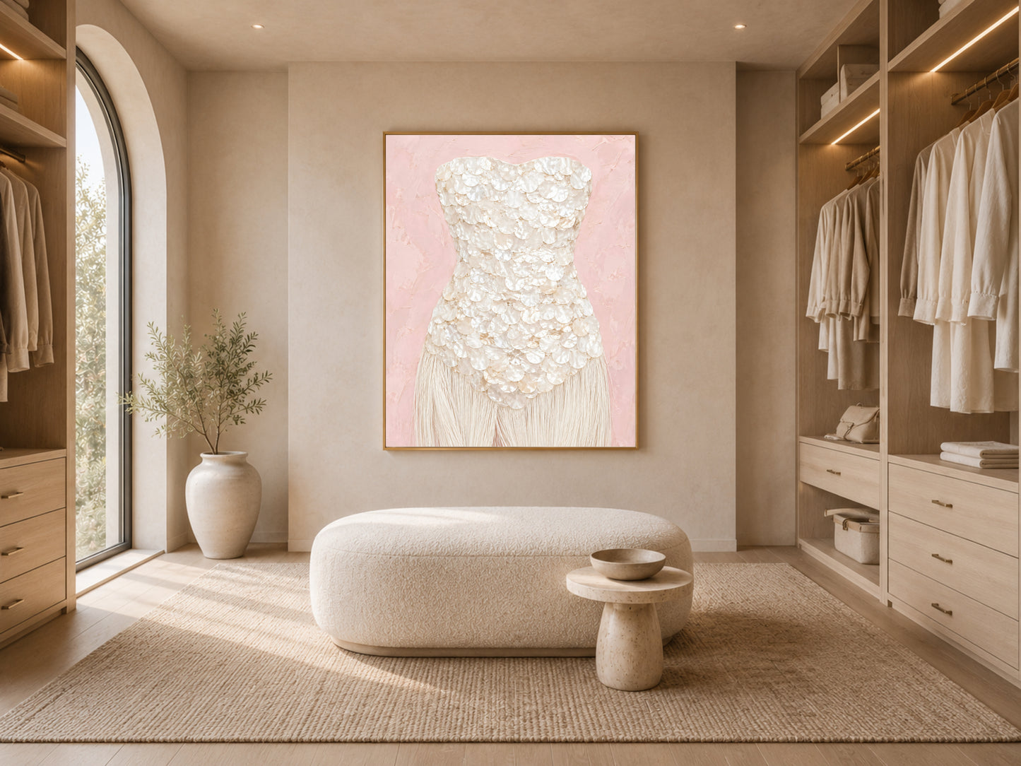 Blush Pink Wall Art, Ivory Mother Of Pearl Print - Digital Download