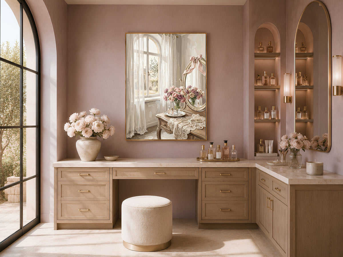 Coquette Vanity Print, Vintage Vanity Wall Art - Digital Download