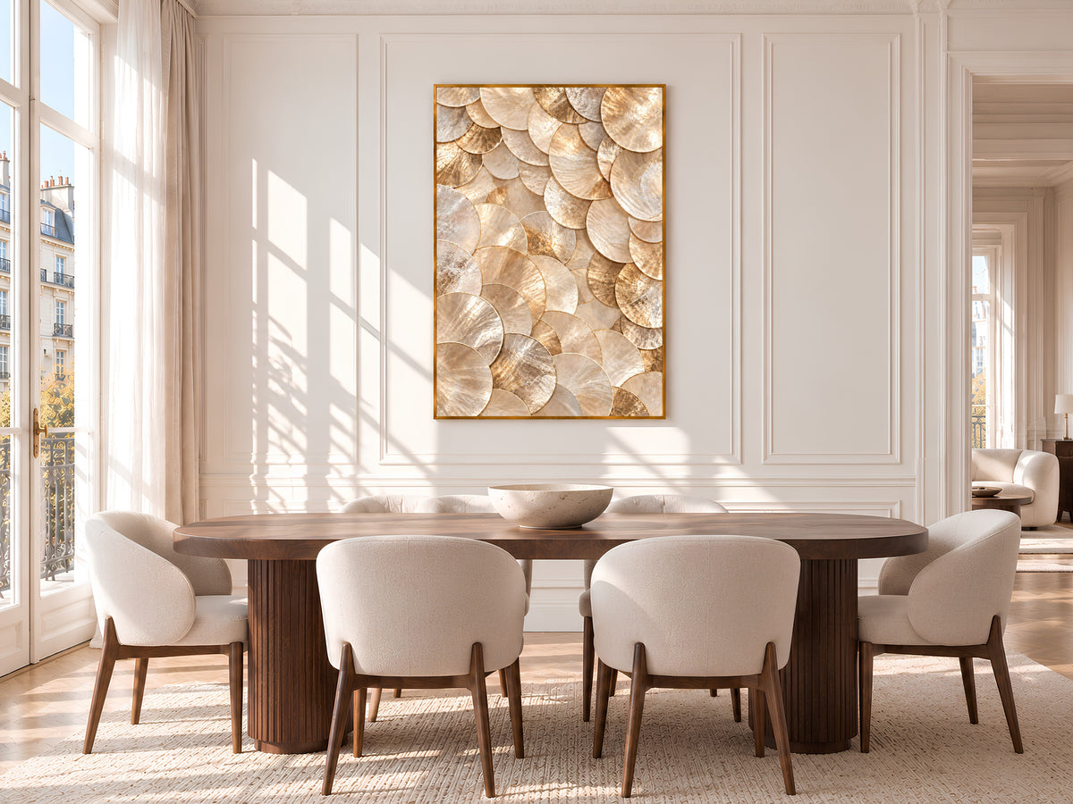 Gold Capiz Shell Print, Metallic Gold Shell Wall Art, Glam Abstract Texture Art, Printable Digital Download