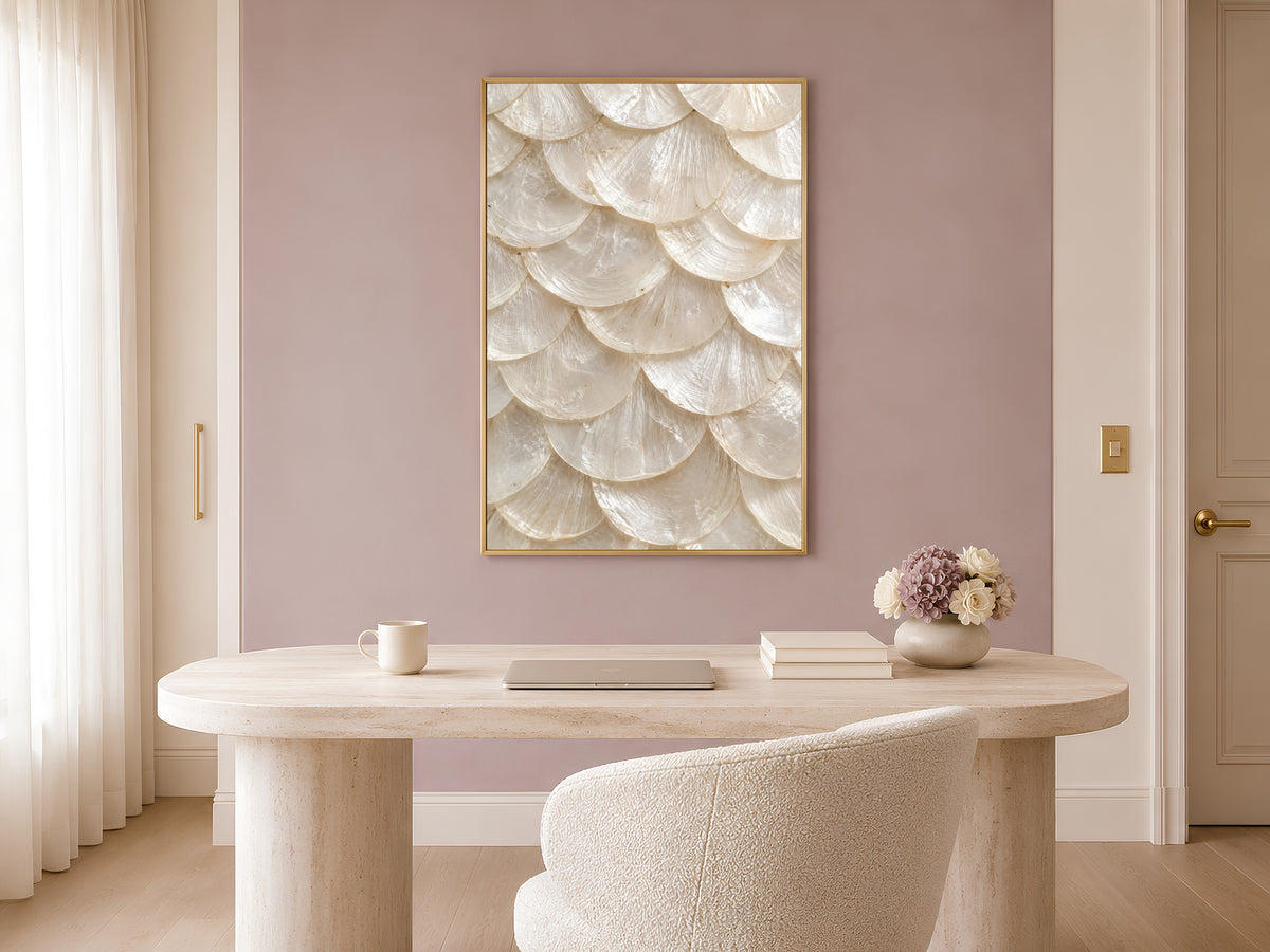 Capiz Shell Wall Art, Ivory Mother of Pearl Print - Digital Download
