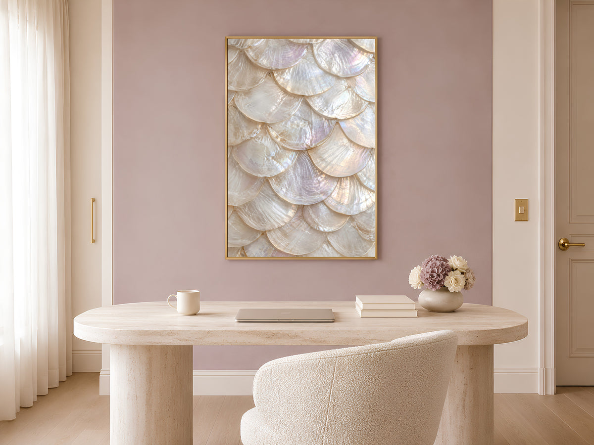 Mother of Pearl Wall Art, Iridescent Shell Print - Digital Download
