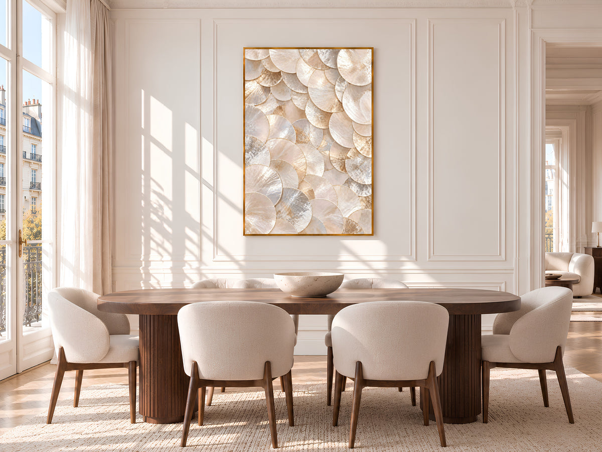 Neutral Capiz Shell Print, Champagne Pearl Shell Wall Art, Beige Abstract Texture Art, Printable Digital Download