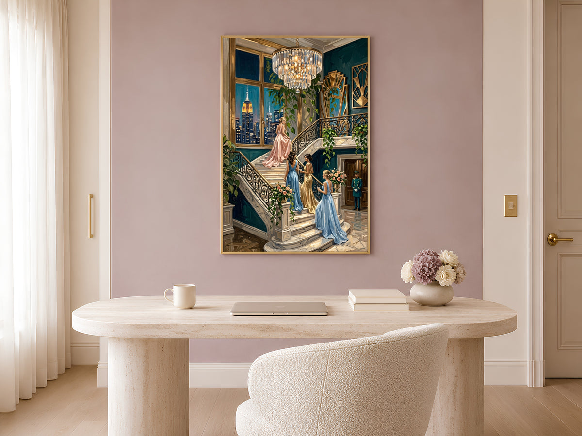 Art Deco NYC Penthouse Print, Gatsby Party Wall Art - Digital Download