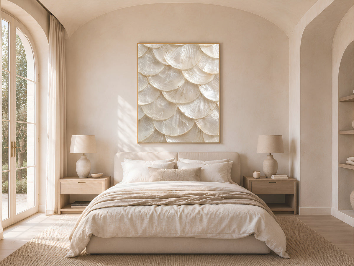 Capiz Shell Wall Art, Ivory Mother of Pearl Print - Digital Download