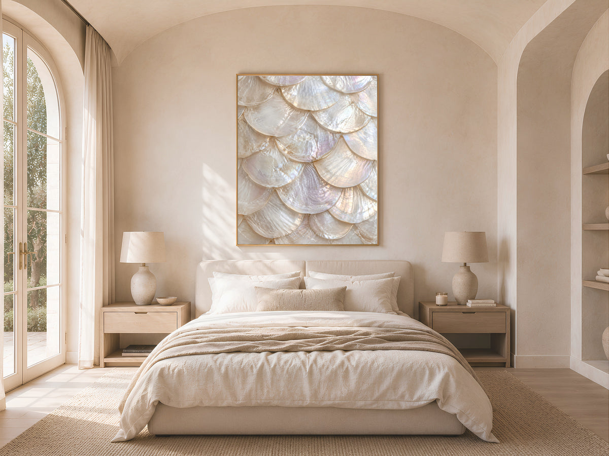 Mother of Pearl Wall Art, Iridescent Shell Print - Digital Download